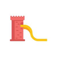 Playground slide shaped like a castle tower with yellow slideway vector