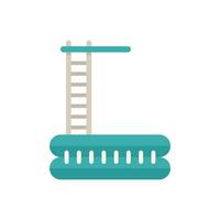 Inflatable pool with diving board standing on white background vector
