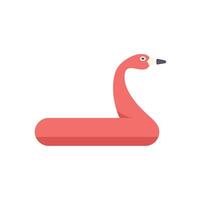 Pink flamingo shaped inflatable swimming pool float illustrative vector on white background