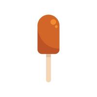 Chocolate ice cream on a wooden stick being enjoyed on a summer day vector