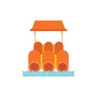 Waterpark slide tubes floating on water surface vector