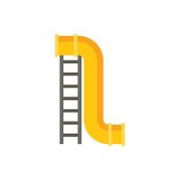 Yellow playground slide with ladder standing on white background vector