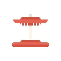 Red empty carousel spinning in amusement park vector