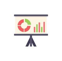 Presentation board showing pie chart and bar graph for business analysis vector