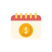Calendar showing a gold coin with a dollar sign vector