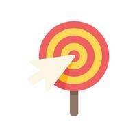 Mouse cursor clicking on target center marketing concept icon vector