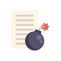 Bomb threatening a document with its explosion vector