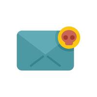 Email with skull showing virus threat concept vector