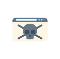 Browser window displaying skull and crossbones warning sign vector