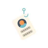 Phishing with hook catching user login data on badge vector