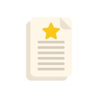 Document with star sign showing customer review or feedback vector