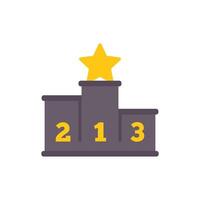 Winners podium with first place highlighted by a star icon vector