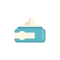 Blue cosmetic cream jar with blank label for branding vector