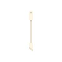 Silicone mixing spatula with plastic handle standing up on white vector
