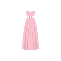 Pink dress with belt flowing elegantly on white background vector