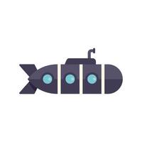 Submarine exploring the depths of the ocean, flat design illustration vector