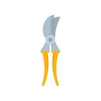 Gardening secateurs with yellow handles for cutting branches vector