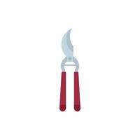 Gardening secateurs with red handles for cutting branches vector