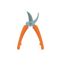 Gardening secateurs with orange handles for cutting branches vector