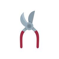 Gardening secateurs with red handles for pruning branches vector