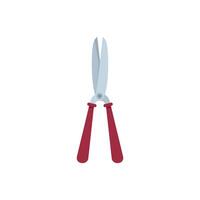 Gardening shears with red handles isolated on white background vector