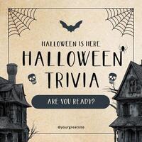 trivia quiz for halloween social media post template