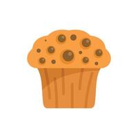 Delicious chocolate chip muffin with crumb topping baking icon vector