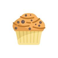 Delicious chocolate chip muffin with chocolate drizzle sitting on white background vector