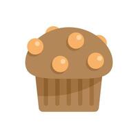 Delicious chocolate chip muffin with crumb topping in flat design style vector