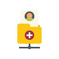 Network folder adding user profile with plus symbol icon vector