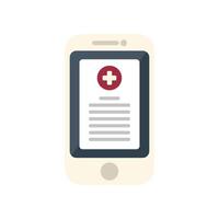 Online medical consultation showing smartphone with medical record vector