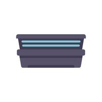 Empty plastic container with lid for food storage vector