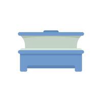 Modern solarium sunbathing tanning bed enjoying spa procedure vector