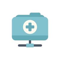 Medical data transferring through network icon representing online healthcare system vector