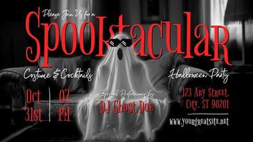 Spooktacular Halloween Party Invitation for Twitter Post template