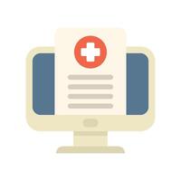 Online medical record displaying on computer screen vector
