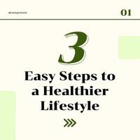IG Post Carousel - 3 Easy Steps to a Healthy Lifestyle template