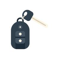 Modern car key with remote control fob is hanging on ring vector