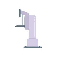 Robotic arm manipulator picking up object on white background vector