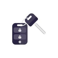 Car key fob with key hanging from ring vector