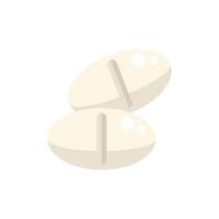 Two white oblong pills lying on top of each other vector