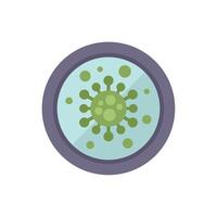 Microscope showing virus with molecules floating around vector