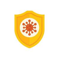 Immune system protecting from virus cells with shield icon vector