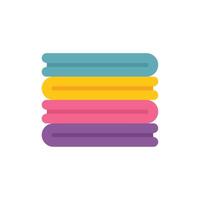 Stack of colorful towels folded neatly on white background vector
