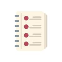 Notepad with checklist showing completed tasks or appointments vector
