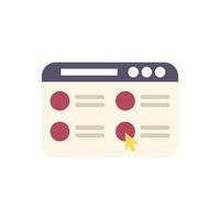 Online survey being completed, mouse cursor clicking on button vector