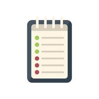Notepad showing check marks for business planning and task management vector