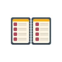 Open notebook with check mark boxes showing to do list vector