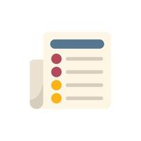 Simple vector icon of a document listing completed tasks