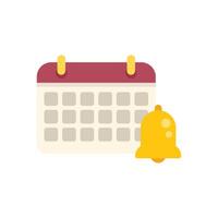 Calendar showing month date with bell for alarm reminder vector